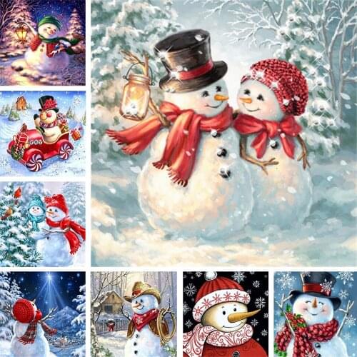 5D DIY Diamond Painting Landscape Winter Decoration Rhinestone Picture Square/Round Diamond Embroidery Mosaic Christmas Gift