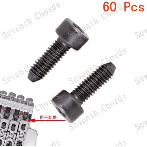 60 Pcs M4*15.5mm Electric Guitar Double Locking Tremolo Bridge Saddle Clamp String Hex Screw Locking String Hexagon Screw