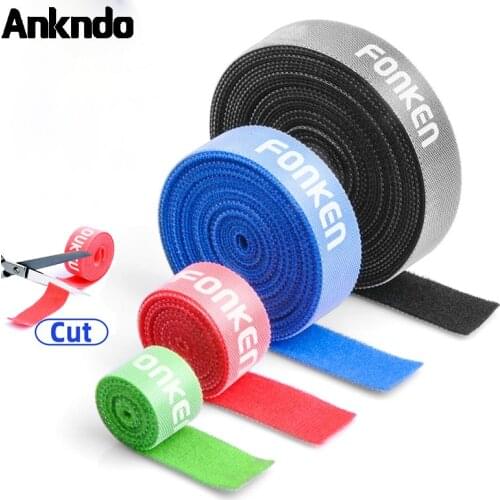 ANKNDO Protector Cable Organizer Wire Winder Clip Free Cut Cable Management PC Earphone Cord For Iphone Samsung Xiaomi Huawei