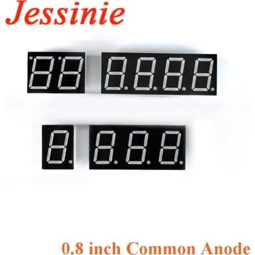 2pcs 0.8 inch Display Clock Digital Tube Common Anode 0.8" 7 Segment Red LED DIY for 1bit 2bit 3bit 4bit