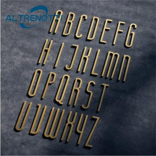 Door Plate Of Letter Number Home Address Hotel Building Garden Wall Gold Brass Floating Alphabet Customized Creative Hardware