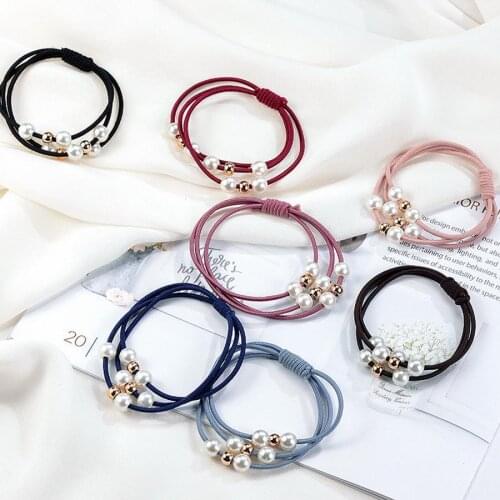 20bag 100pcs/bag Pearl Elastic Rubber Bands Ring Headwear Girl Elastic Hair Band Ponytail Holder Scrunchy Rope Headwear