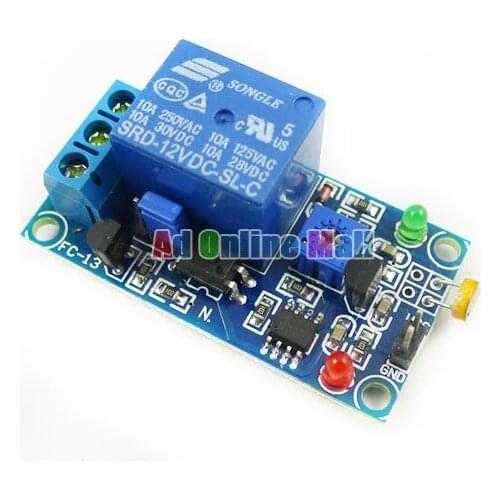 12V Photoresistor Relay Module Light Detection Switch Photosensitive Sensor Board