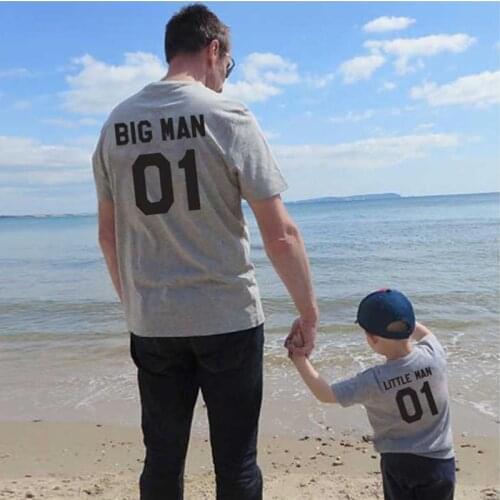 Dad Son T Shirt Daddy And Me Matching Outfits Father Kids Baby Boys Man Tees Short Sleeve Tops Summer Clothes Family Look Tshirt