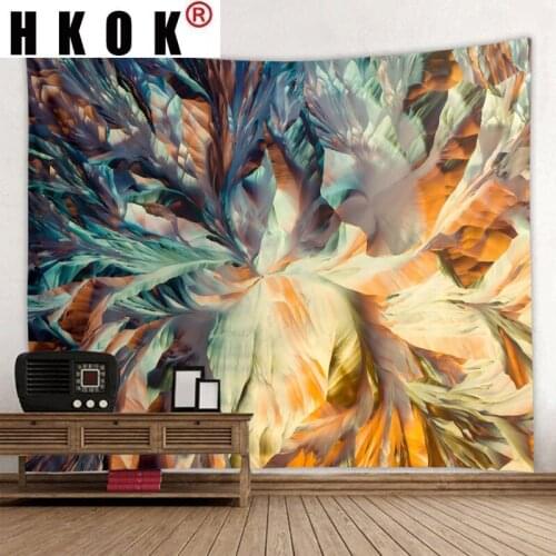 HKOK Mandala Art Tapestry Wall Rugs Wall Hanging Fabric Mural Background Cloth Towel Beach Fabric Blanket Bedroom Home Decor