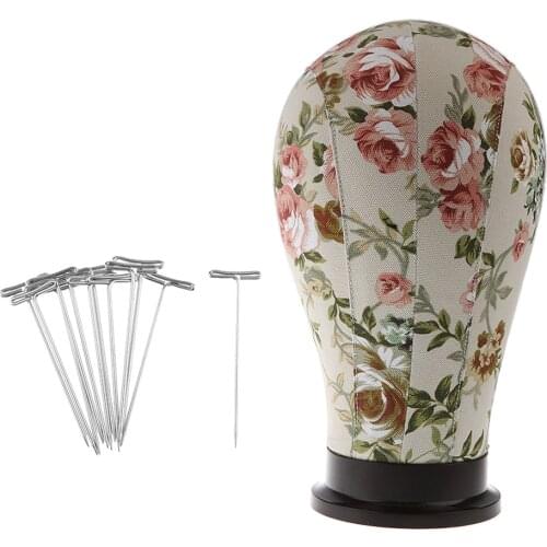 Canvas Head Wigs Making Mannequin Hats Display Manikin Stand T Needles Kit