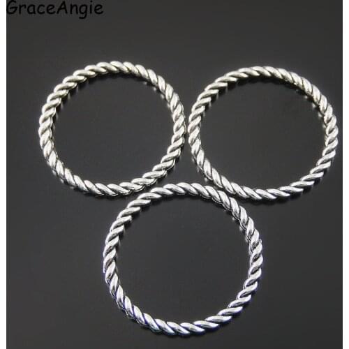 20PCS Circle Charm Pendant 25MM For DIY Bracelet Connector Necklace Jewelry Making Metal Drop Round Earring Accessories
