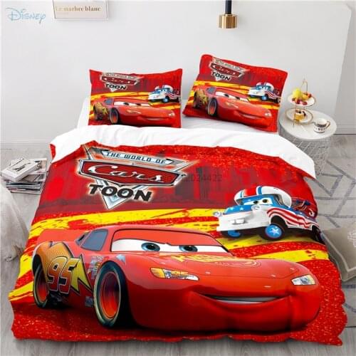 Red Lightning McQueen Disney Cars 3d Duvet Cover Set Pillowcase Bedding Set Twin Full Queen King Size for Kids Bedroom Decor