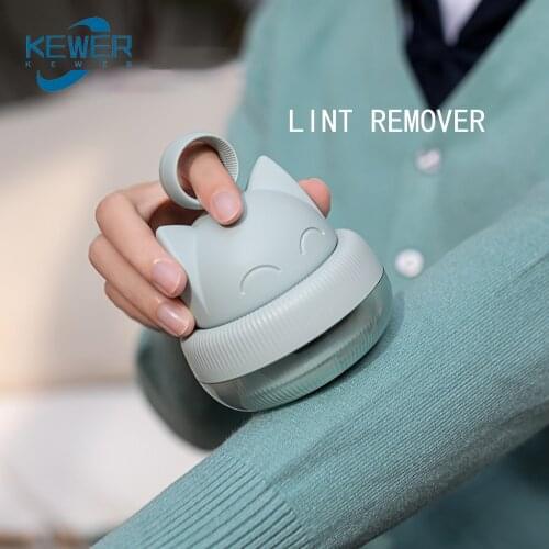KEWER Mini Lint Remover Clothes Ball Remover Household Portable Electric Hair Removal Machine Cat Cartoon Hair Ball Trimmer