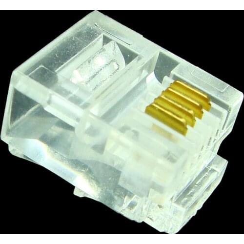 20pcs/lot Hot 6P2C 6P4C 6P6C 2pins 4pins 6pins RJ11 Modular Plug Telephone Cable Connector Clea 100% New