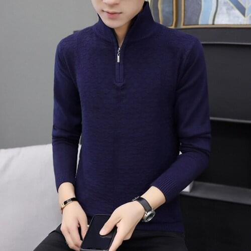 Long-sleeved Mens Sweaters Navy Blue Black Gray Red Winter New Turtleneck Pullovers Casual Fashion Men Sweater
