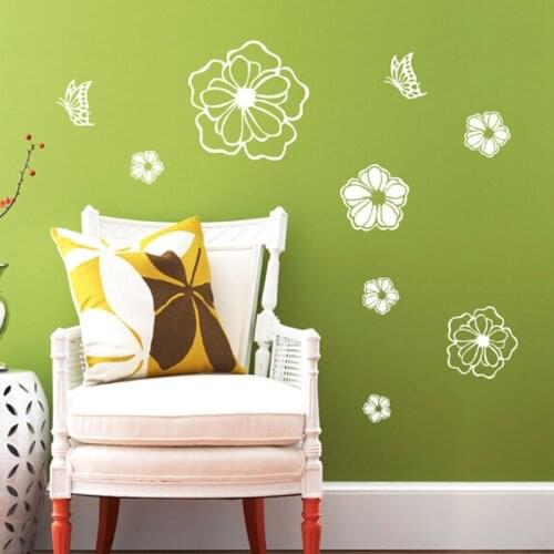 Refrigerator Stickers Vinyl Wall Sticker Home Decor Living Room Flower Butterfly Art Mural Poster Wall Decal Kitchen Z916
