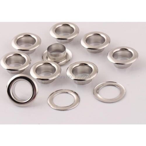 100pcs/lot 13mm outer Copper Silver color garment Eyelets with washer Grommet for bag belt clothes decoration