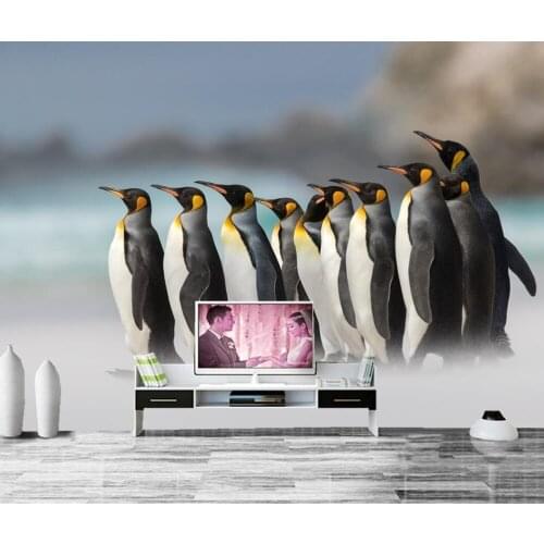 Penguins King Animals photo wallpaper,living room TV background sofa wall bedroom kitchen restaurant bar children 3d mural