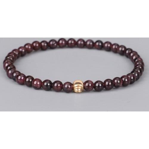 Small Natural Stone Garnet Beads Bracelet Ruberthen Natural Garnet Bracelet 4mm Loose Bead Balance Yogi Bracelet