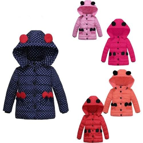 Baby Girl Clothes 2018 New Girls Autumn Thick Coat Children Cartoon Mickey Hooded Jacket Kids Winter Warming Clothing 2-4Years