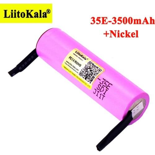 1-8PCS Liitokala INR18650 35E Original 18650 Lithium Battery 3500mAh 3.7V 25A High Power for Electrical Tools+Nickel Belt