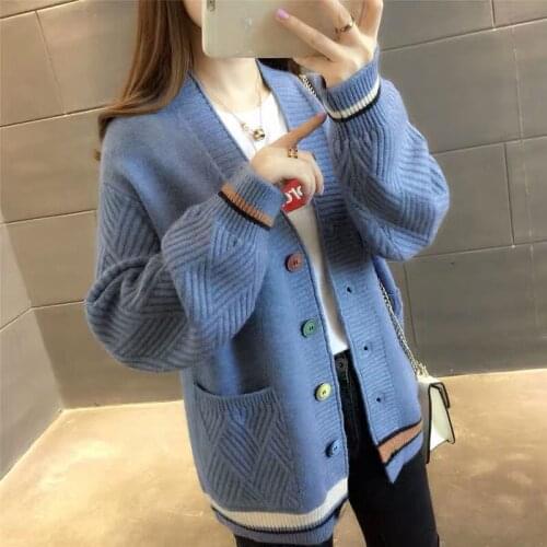 2020 Autumn Winter Clothes Cashmere Cardigan Women jacket Tops female Pull Femme Hiver Streetwear Knitted Cardigan