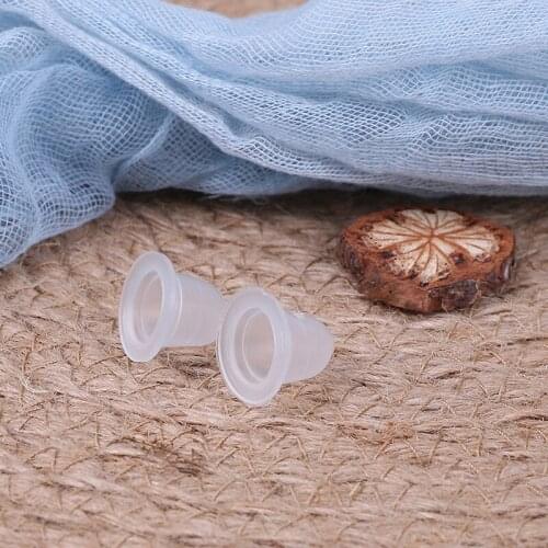100Pcs Plastic Microblading Tattoo Ink Cup Cap Pigment Clear Holder Container For Needle Tip Grip Power Supply