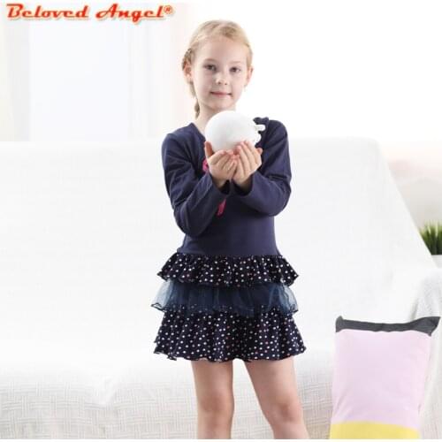Beloved Angel Girls Dresses Baby Girl Cotton Clothes Princess Dress For Christmas Ball Gown Long Sleeve Girls Dresses 3-8 Years