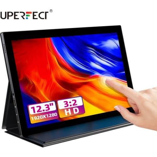 UPERFECT Touch Screen Portable Monitor 1920×1080 FHD IPS 12.3 Inch Display MonitorFor Raspberry Pi Switch Laptop Phone