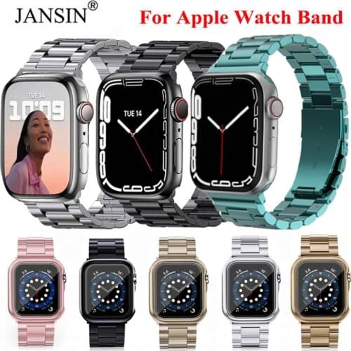 Watchband For Apple Watch 40mm 44mm Luxury Stainless Steel Strap For Apple Watch SE 6 5 4 3 2 1 Band 38mm 42mm Metal Bracelets