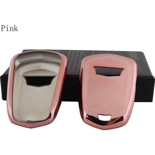 Pink Protective TPU key Case Shell Cover for Cadillac ATS CTS CT6 XTS Escalade