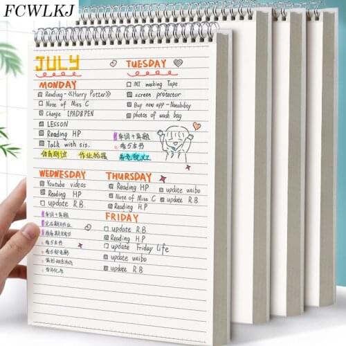 Coil Spiral A5 B5 Diary Notebook Grid Paper Daily Weekly Planner Agenda Organizer Notepad School Office Supplies Stationery