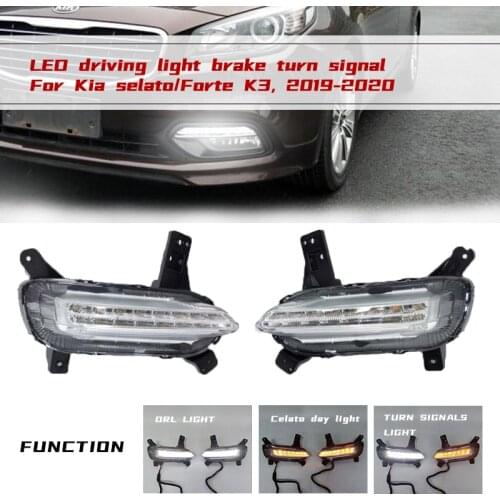 12V 2Pcs LED daylight foglight for Kia Cerato/Forte K3 2019 2020 daylight running turn siganls