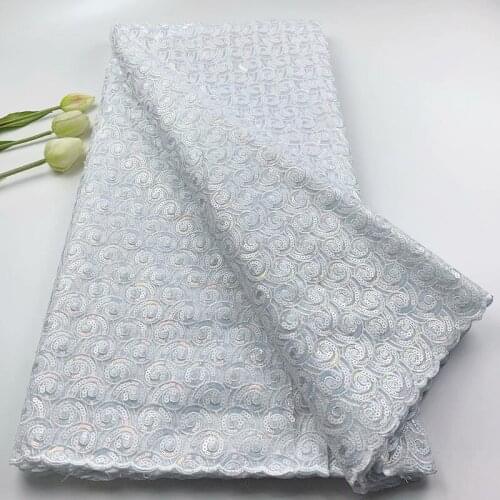 Party Q New African Lace Fabric 2021 Organza Lace Fabric French Cord Sequins Embroidery For Nigerian Party Dres