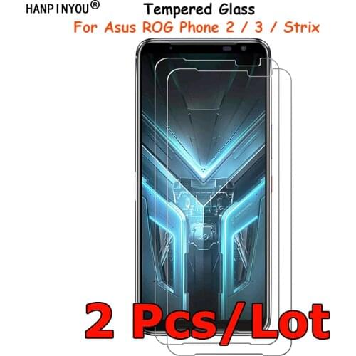 2 Pcs/Lot For Asus ROG Phone II 2 ZS660KL / 3 ZS661KS 9H 2.5D Tempered Glass Screen Protector Explosion-proof Film Tough Guard
