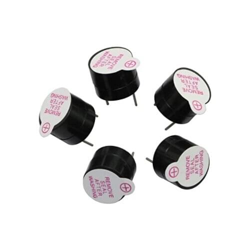 ZFCZMG 5-Pack 12x9.5mm DC 3V Active Buzzer for Arduino Raspberry Pi,Magnetic Electronic Continous Long Beep Tone Alarm Sounder