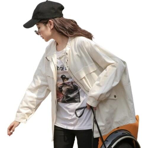 2021 New Womens Windbreaker Casual Trendy Lady Coats Spring Autumn Loose Female Trench Coats Vintage Khaki Oversize Outerwear