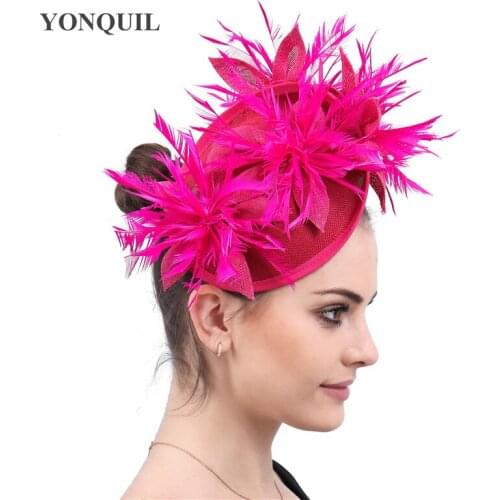 Wedding White Ladies Fascinator Hats Headbands Elegant Bridal Fedora Cap Event Race Chapeu Hair Accessories On Hair Clip SYF224