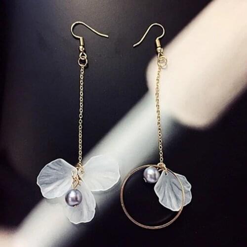 Punk 2020 New Temperament Fashion Long Earrings Wild Personality Flowers Tassel Asymmetry Earrings Wholesale Earrings