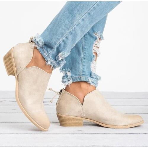 2021 retro style ladies ankle boots autumn ladies wedge ankle boots women shoes