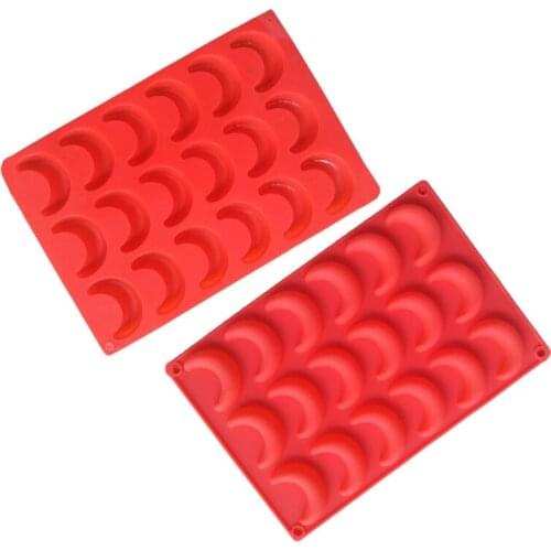 2 Pack Moon Ice Cube Tray Silicone Crescent Moon Mold Chocolate Candy Wax Crayon Mold Moon Pendant Resin Casting Molds
