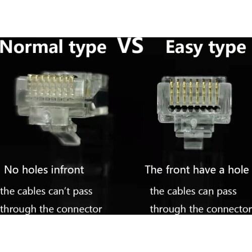 20pcs Cat5 Cat5e RJ45 Connector Modular Ethernet Cable Plug Gold Plated Network RJ45 Connectors HY327