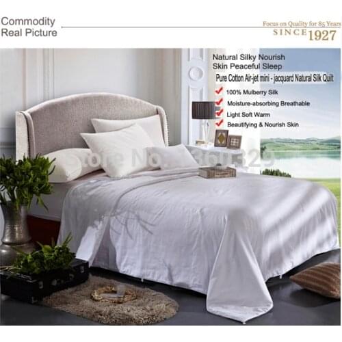 200*230cm 100%Mulberry Silk Blanket Winter Quilt White Silk Comforter Brands Silk Blanket Winter edredon Queen japanese futon