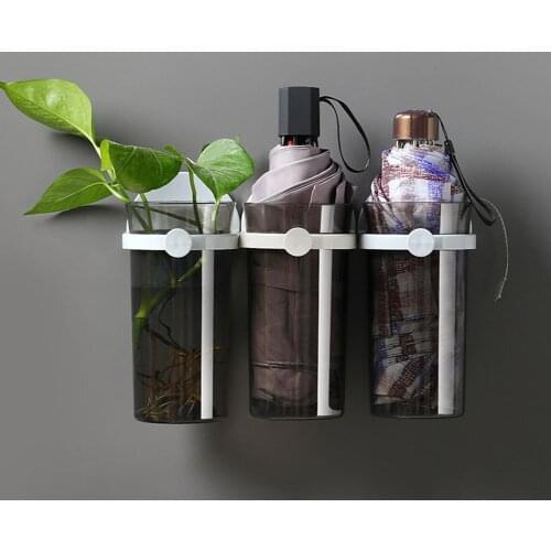 3pc Umbrella Stand Rack Wall-mounted Umbrella Holder Plastic Organizer For Indoor Home Hallway Entryway Decor Storage Rack