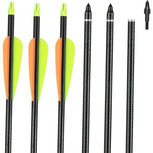 6/12PCS Fiberglass Arrows Spine 600-650 Length 31.8'' 81cm Drop-shaped TPU Feather for Achery Recurve Bow Shooting Hunting