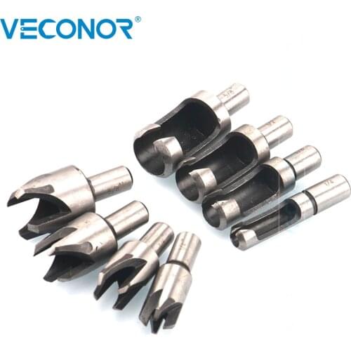 8Pcs Wood Plug Tenon Drill Bit Cutter 6mm 10mm 13mm 16mm Carbon Steel