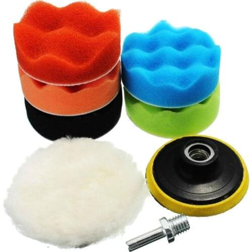 8pcs/set 3" 4" 5" 6" 7"Automobile Polishing Pad Set Vehicle Cleaning Washing Sponge Wheel Polishing Pad Hand Tool Kit