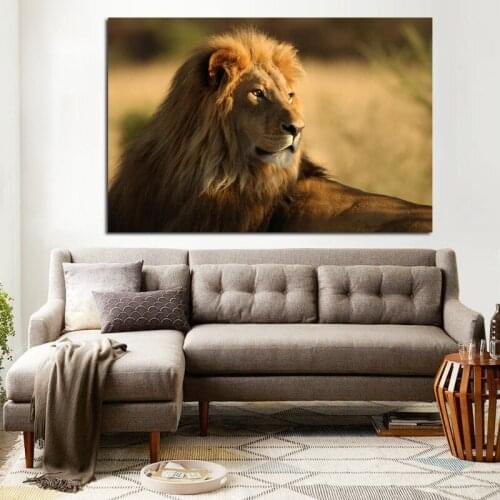African Elephant Lion Indian Animal Landscape Canvas Painting Wall Art Picture Print and Poster Modern Home Decoration Unframed