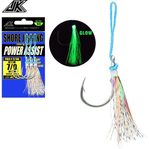 JK PAS-L Sea Fishing Savage Gear Assist Fishhook 4X Fish Hooks Mustad Circle Jig Hook Glow Silk Carbon Fishing Items Sea-bream