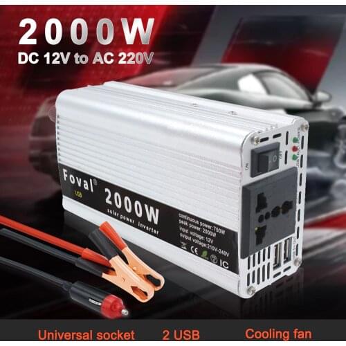 DC 12V/24V to AC 220V 2000Watt Car Power Inverter Portable Charger Converter Adapter Modified Sine Wave Power inverter