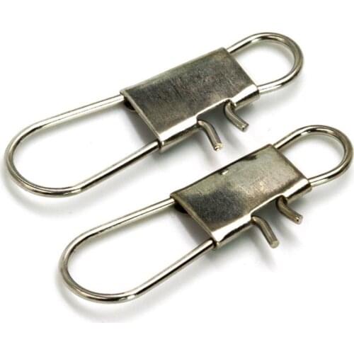 50PCS/bag B type pin Alloy copper Solid Rings Fishing Barrel Swivel Safety Snaps Hook Lure Accessories Connector Snap 6002