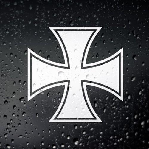 Black/Sliver Maltese Iron Cross Car Sticker Small/Big Size Removable Waterproof Window Body Decal CL740