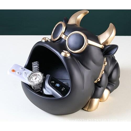 Home Room Decoration3D Bulldog Doll Cool Dog Statue Sculpture Decorative Coin Bank Room Desk Sundries Storage Box Miniatures