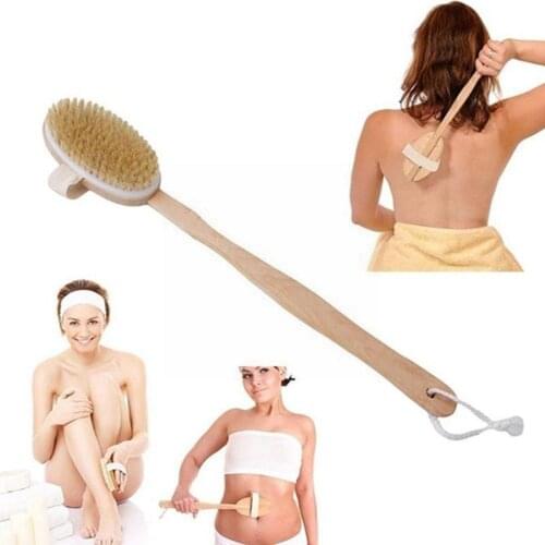 Wooden Back Brush Long Handle Bath Natural Bristles Massager Handle Brushing Wooden With Dry Brushes Shower Tool Exfoliatin Z7F3